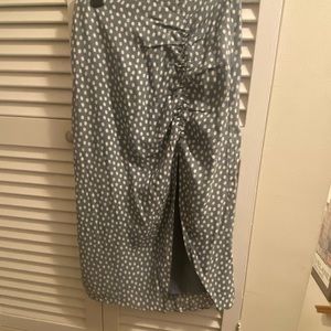 Abercrombie & Fitch midi skirt size small. Blue polka dot.